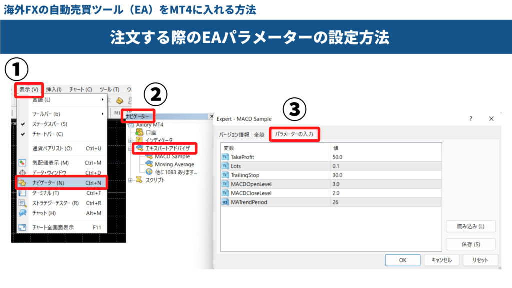 海外FXの自動売買ツール（EA）をMT4に入れる方法④