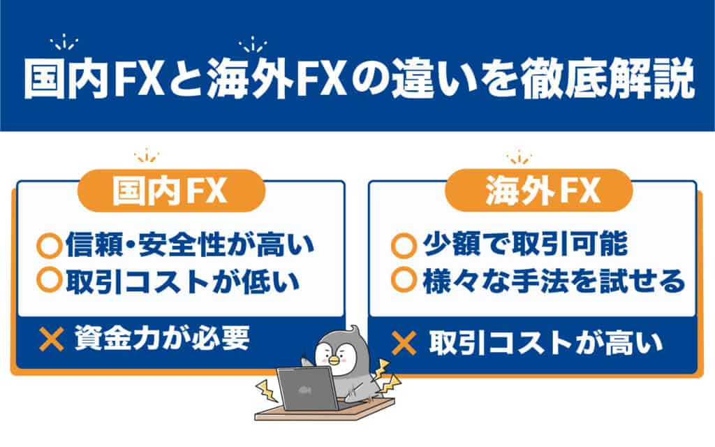 海外FXと国内FXの税金面以外の違い｜おすすめはどっち？