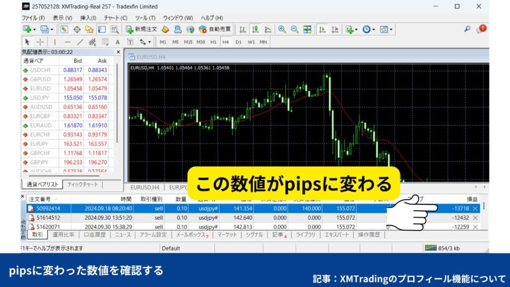 XMTradingのpips表示方法【MT4／MT5でリアルタイム確認】