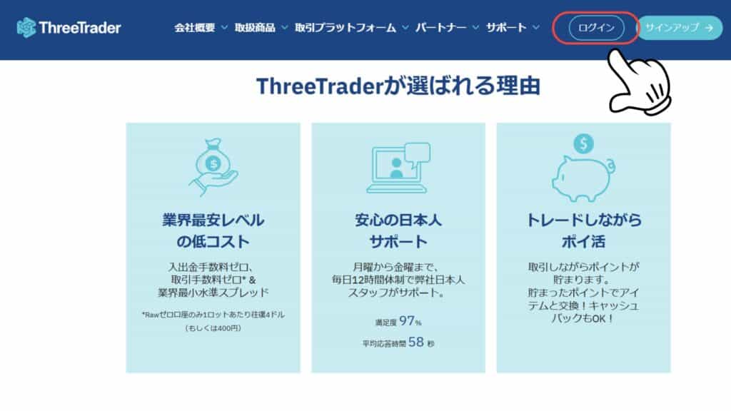 ThreeTraderのMT4のダウンロード・ログイン方法