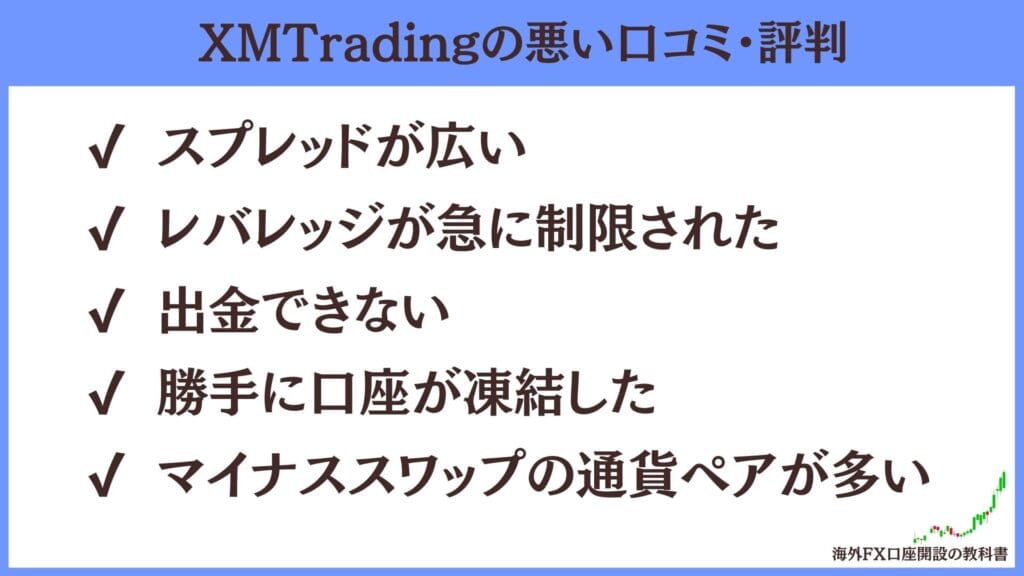 XMトレーディングの悪い評判・口コミ