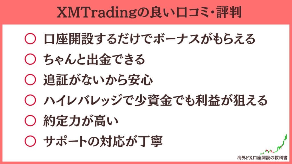 XMトレーディングの良い評判・口コミ