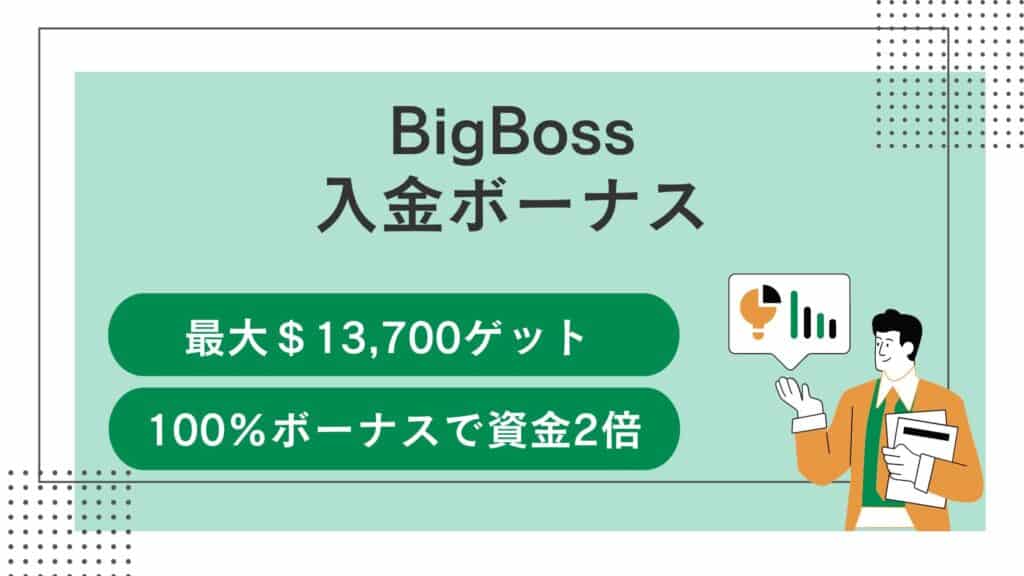 BigBossの入金ボーナス【最大13,700ドル】
