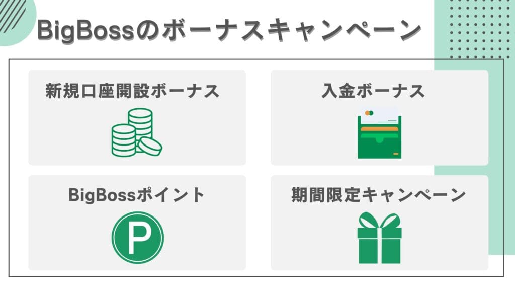 BigBossのボーナスキャンペーン一覧【2024年9月最新】